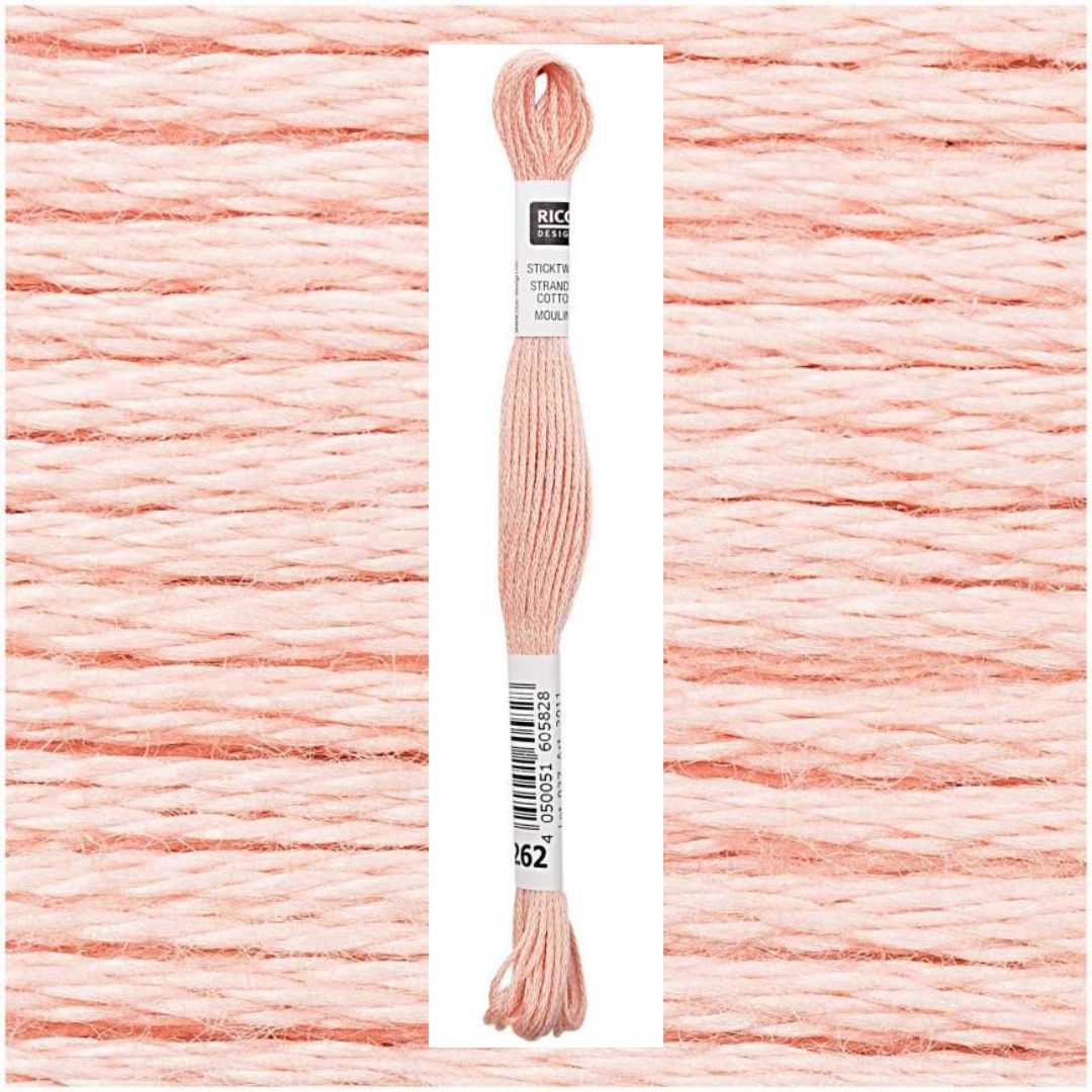 Stickgarn Sticktwist Rico-Design 6-fach 8m 100% Baumwolle Nr. 262 Farbe pastell rosa