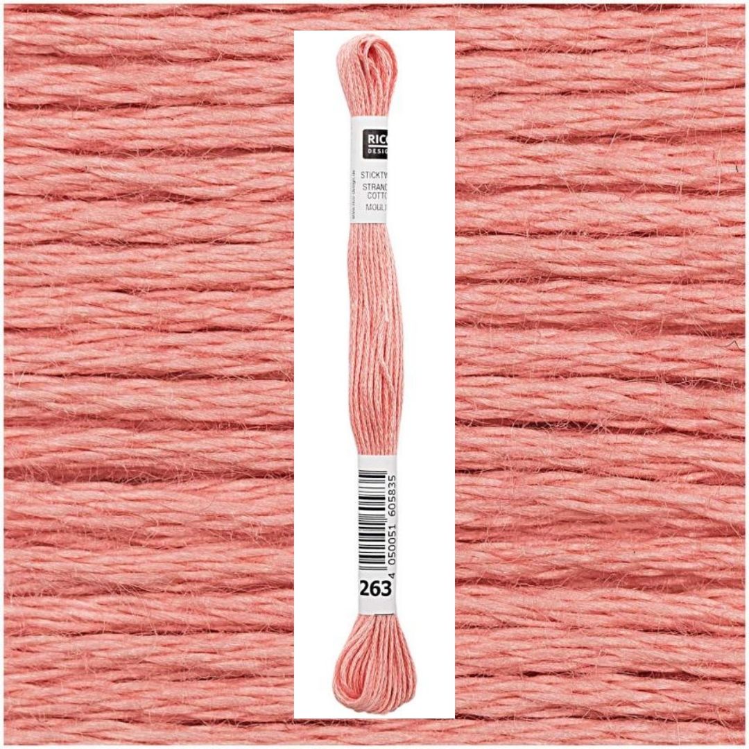 Stickgarn Sticktwist Rico-Design 6-fach 8m 100% Baumwolle Nr. 263 Farbe lachs