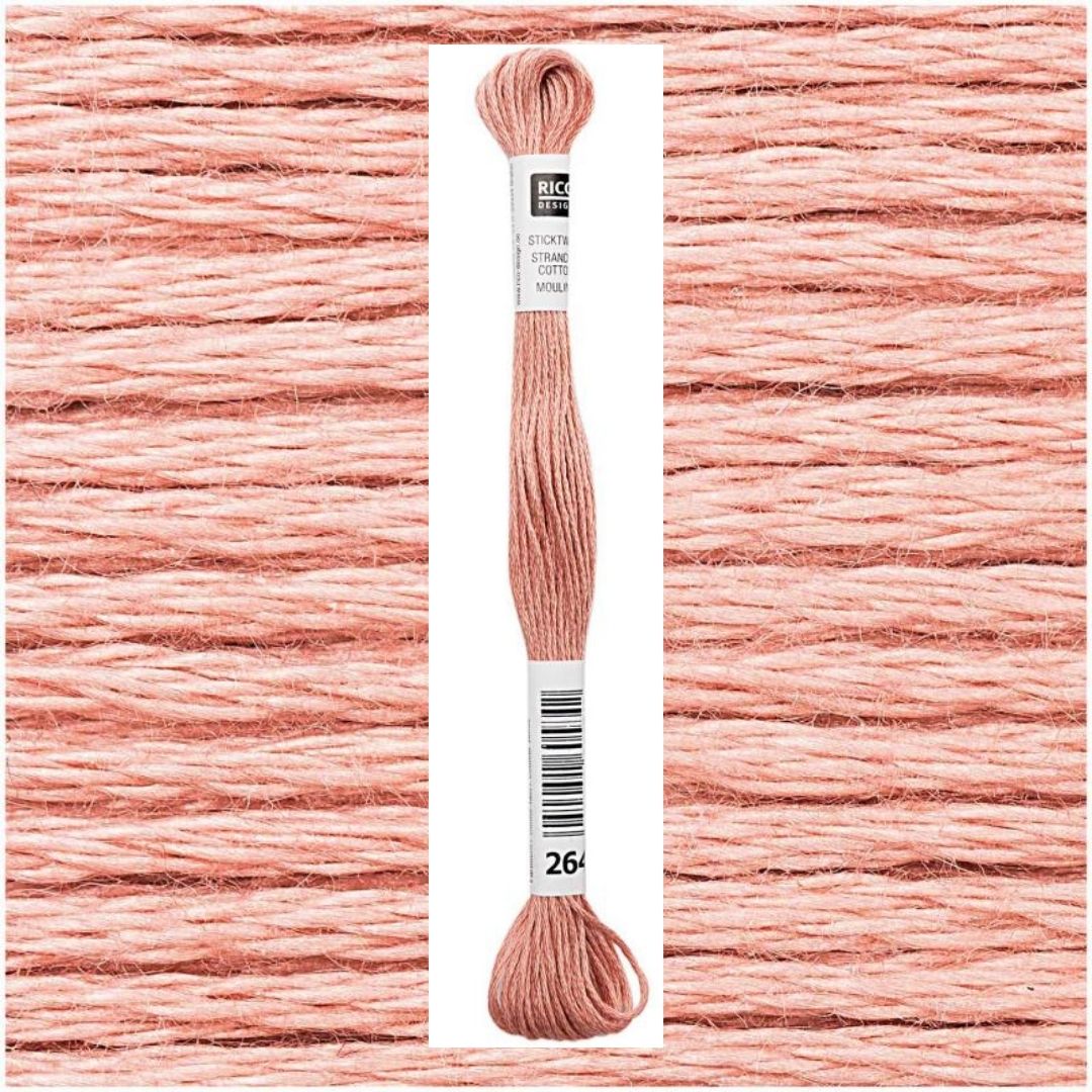 Stickgarn Sticktwist Rico-Design 6-fach 8m 100% Baumwolle Nr. 264 Farbe apricot