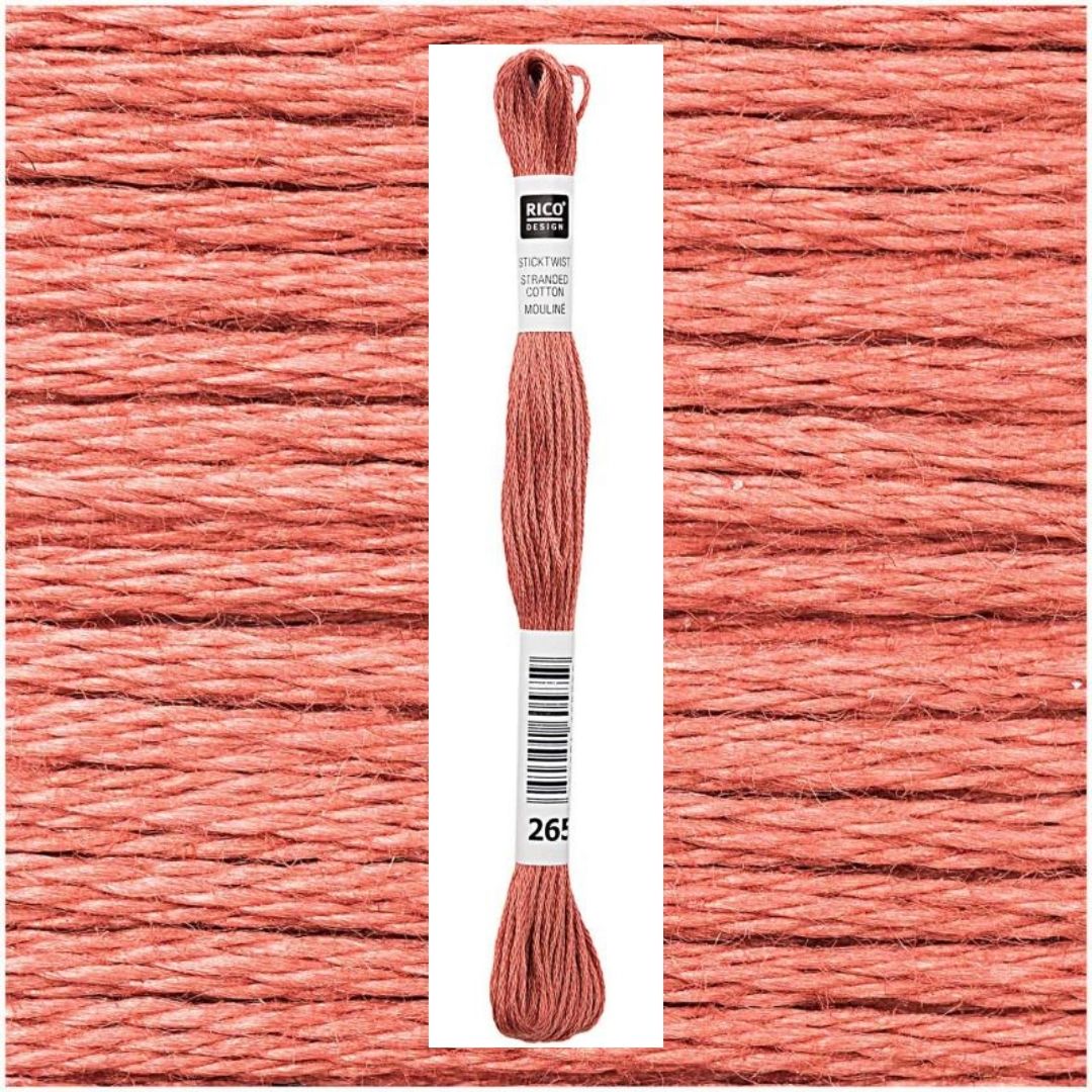 Stickgarn Sticktwist Rico-Design 6-fach 8m 100% Baumwolle Nr. 265 Farbe apricot dunkel