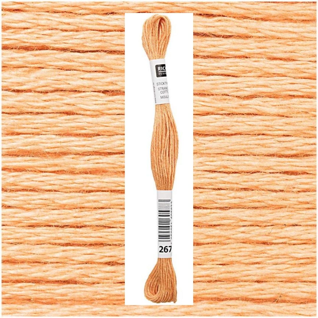 Stickgarn Sticktwist Rico-Design 6-fach 8m 100% Baumwolle Nr. 267 Farbe rostbraun 01