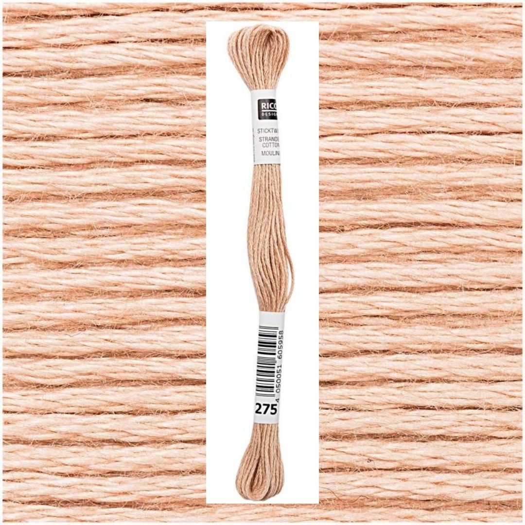 Stickgarn Sticktwist Rico-Design 6-fach 8m 100% Baumwolle Nr. 275 Farbe braun 03