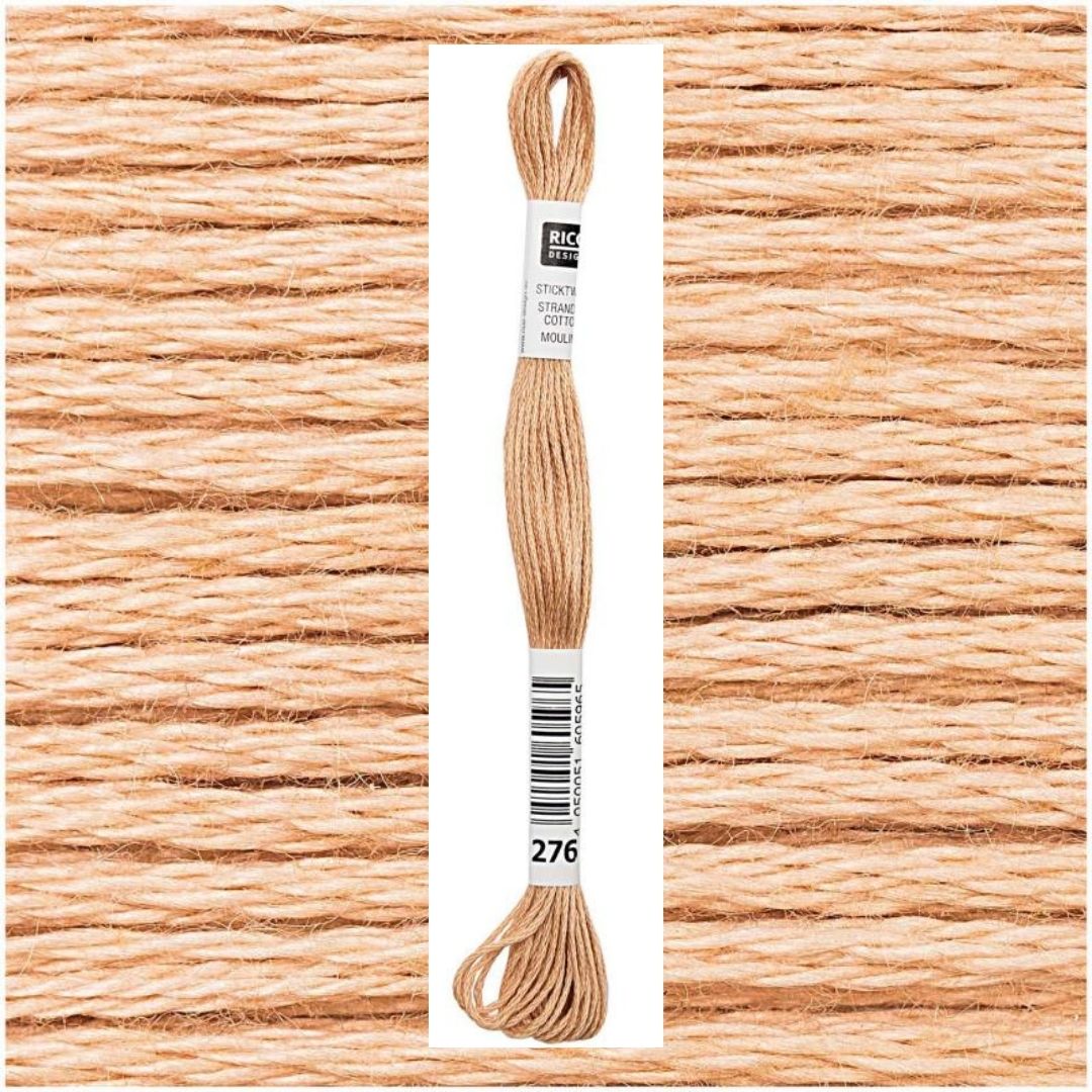 Stickgarn Sticktwist Rico-Design 6-fach 8m 100% Baumwolle Nr. 276 Farbe braun 04