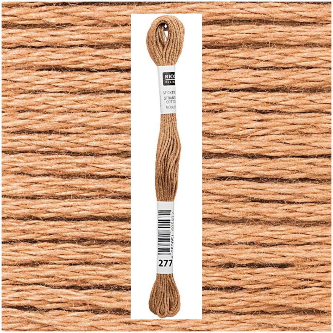 Stickgarn Sticktwist Rico-Design 6-fach 8m 100% Baumwolle Nr. 277 Farbe braun 05