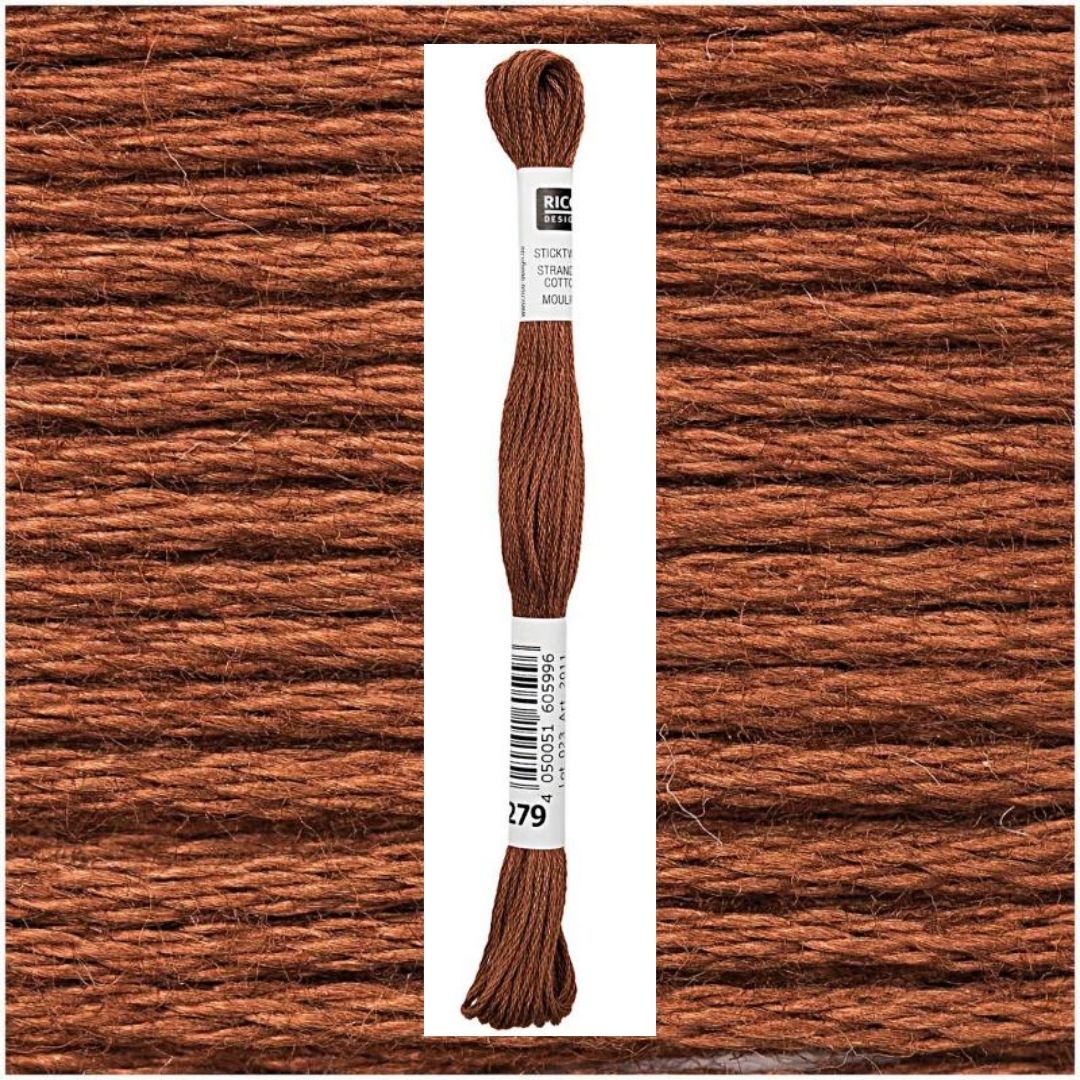 Stickgarn Sticktwist Rico-Design 6-fach 8m 100% Baumwolle Nr. 279 Farbe braun