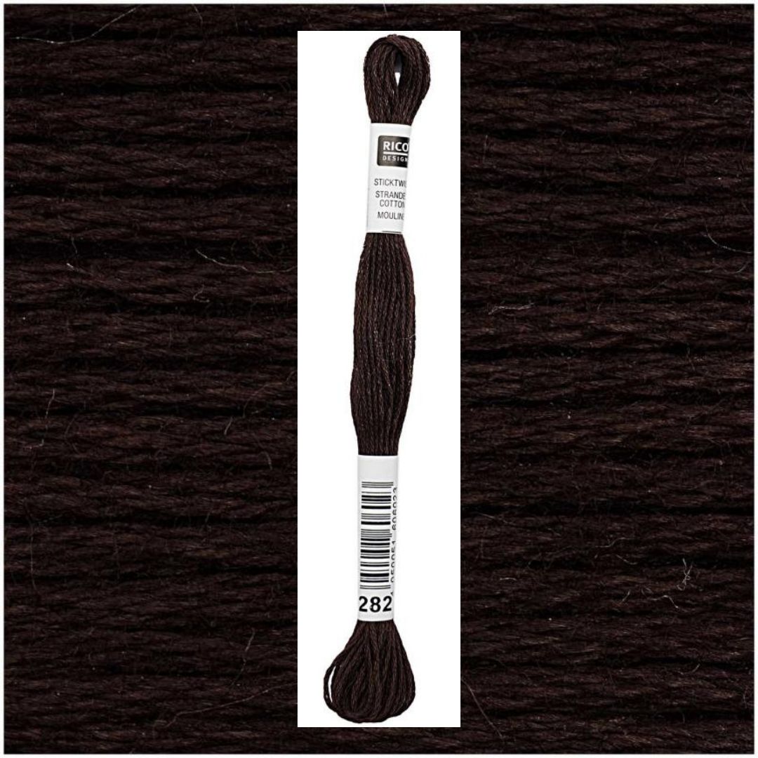 Stickgarn Sticktwist Rico-Design 6-fach 8m 100% Baumwolle Nr. 282 Farbe braun 10