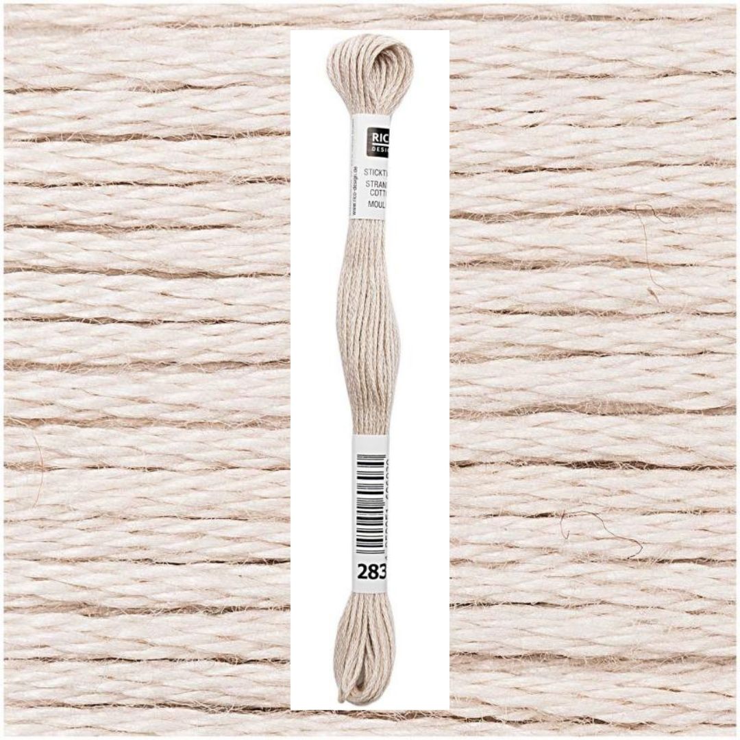 Stickgarn Sticktwist Rico-Design 6-fach 8m 100% Baumwolle Nr. 283 Farbe steingrau 01