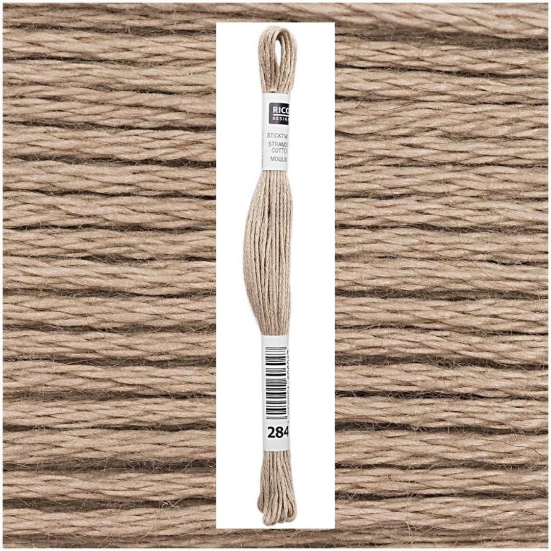 Stickgarn Sticktwist Rico-Design 6-fach 8m 100% Baumwolle Nr. 284 Farbe steingrau 02