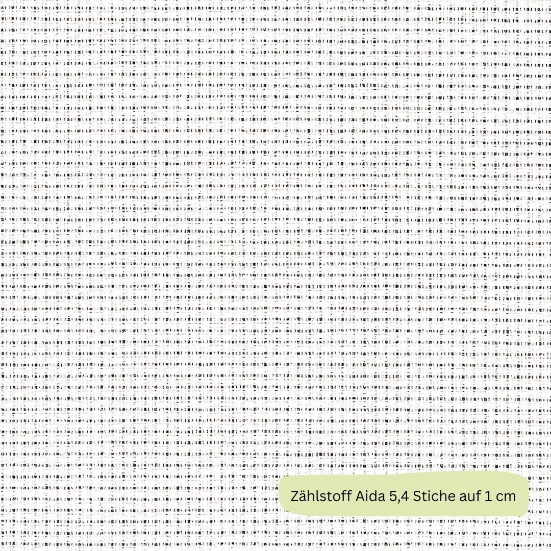 Zählstoff Aida weiß 100% Baumwolle 80 cm breit 5,4 Stiche auf 1 cm Stickstoff zum Besticken