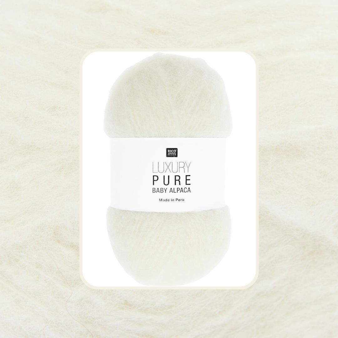 Alpakawolle Luxury Pure Alpaca 50g 150m Farbe creme Nr. 001