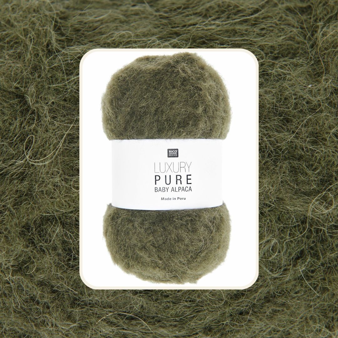 Alpakawolle Luxury Pure Alpaca 50g 150m Farbe khaki Nr. 007