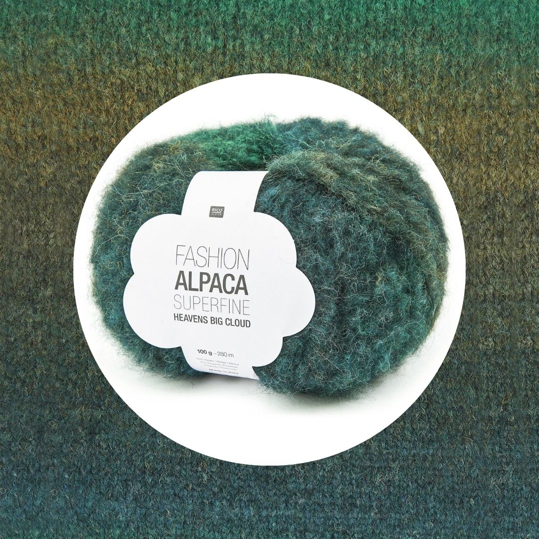 Fashion Alpaca superfine Heavens big cloud 100g 280m Lauflänge Farbe green forest Nr. 010