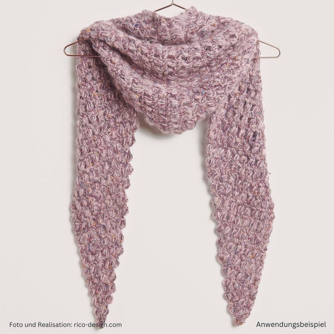 Fashion Cotton Alpaca Fun Neps Noppengarn aus Alpakawolle und Baumwolle Muster Dreieckstuch in lila