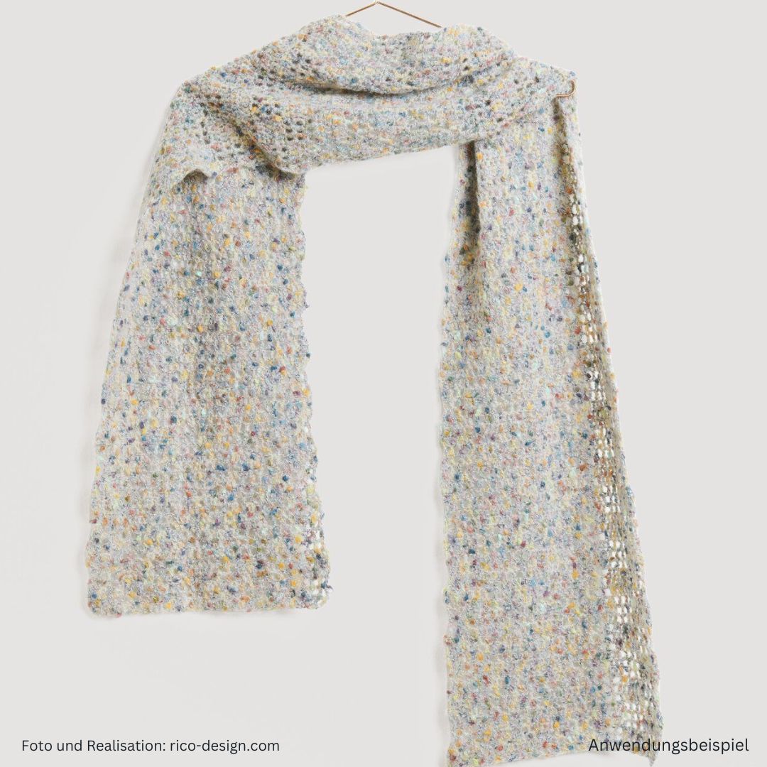 Fashion Cotton Alpaca Fun Neps Noppengarn aus Alpakawolle und Baumwolle Muster Schal in natur