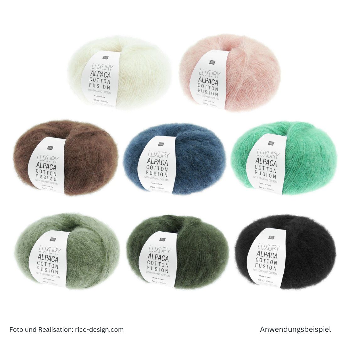 Luxury Alpaca Cotton Fusion Alpakawolle Baumwolle Farbauswahl 8 Knäuel