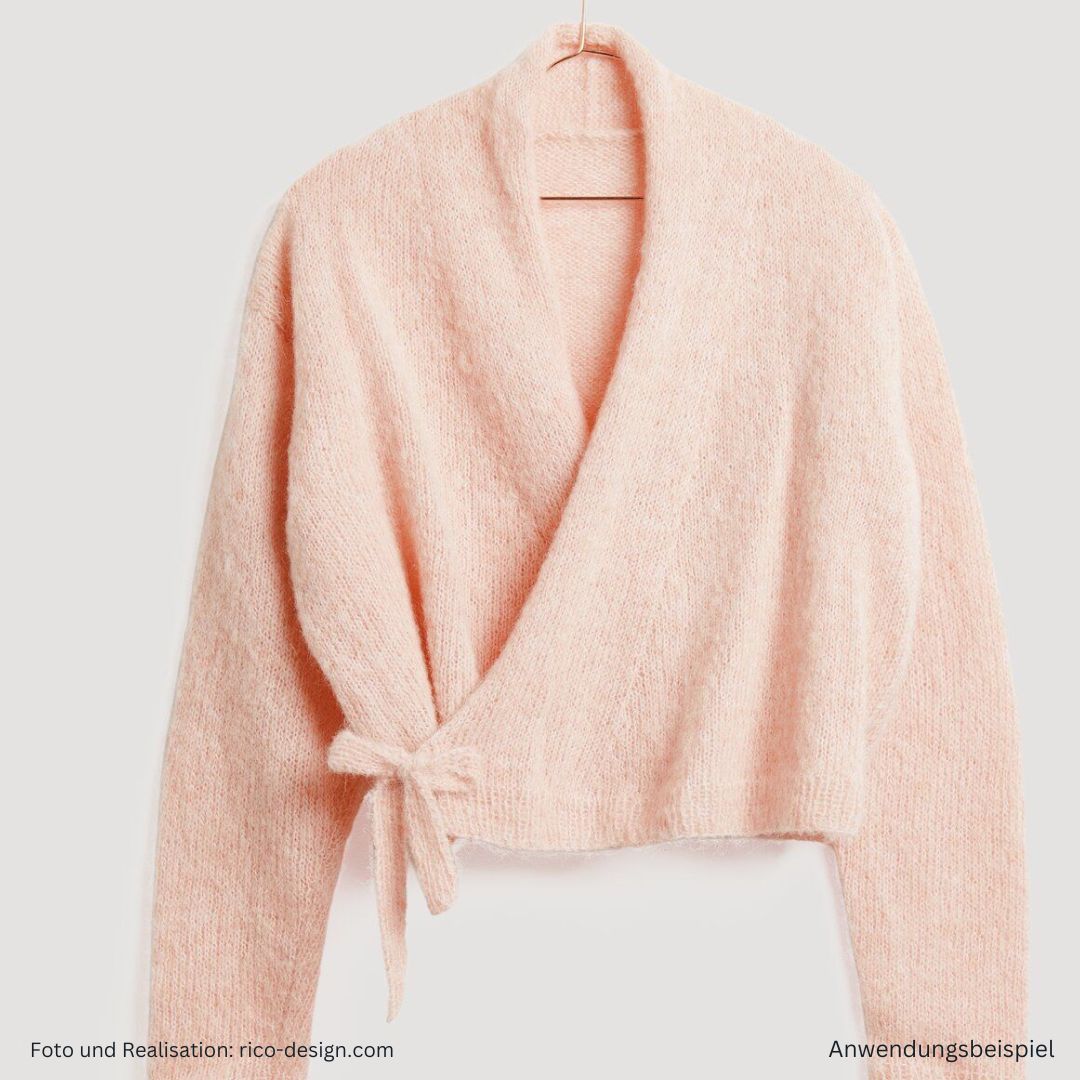 Luxury Alpaca Cotton Fusion Alpakawolle Baumwolle Muster Wickeljacke apricot