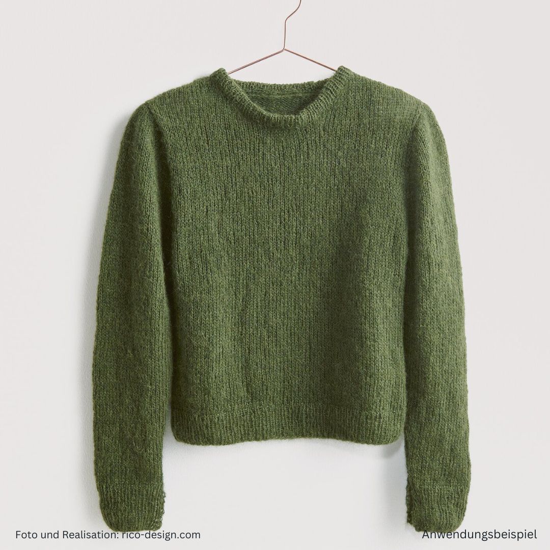 Luxury Alpaca Cotton Fusion Alpakawolle Baumwolle Muster Pulli oliv