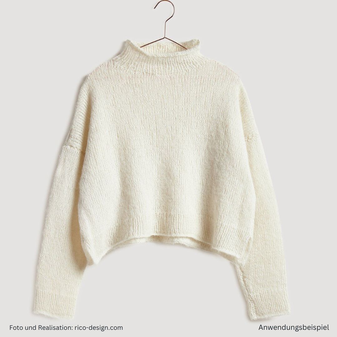 Luxury Alpaca Cotton Fusion Alpakawolle Baumwolle Muster Pulli creme