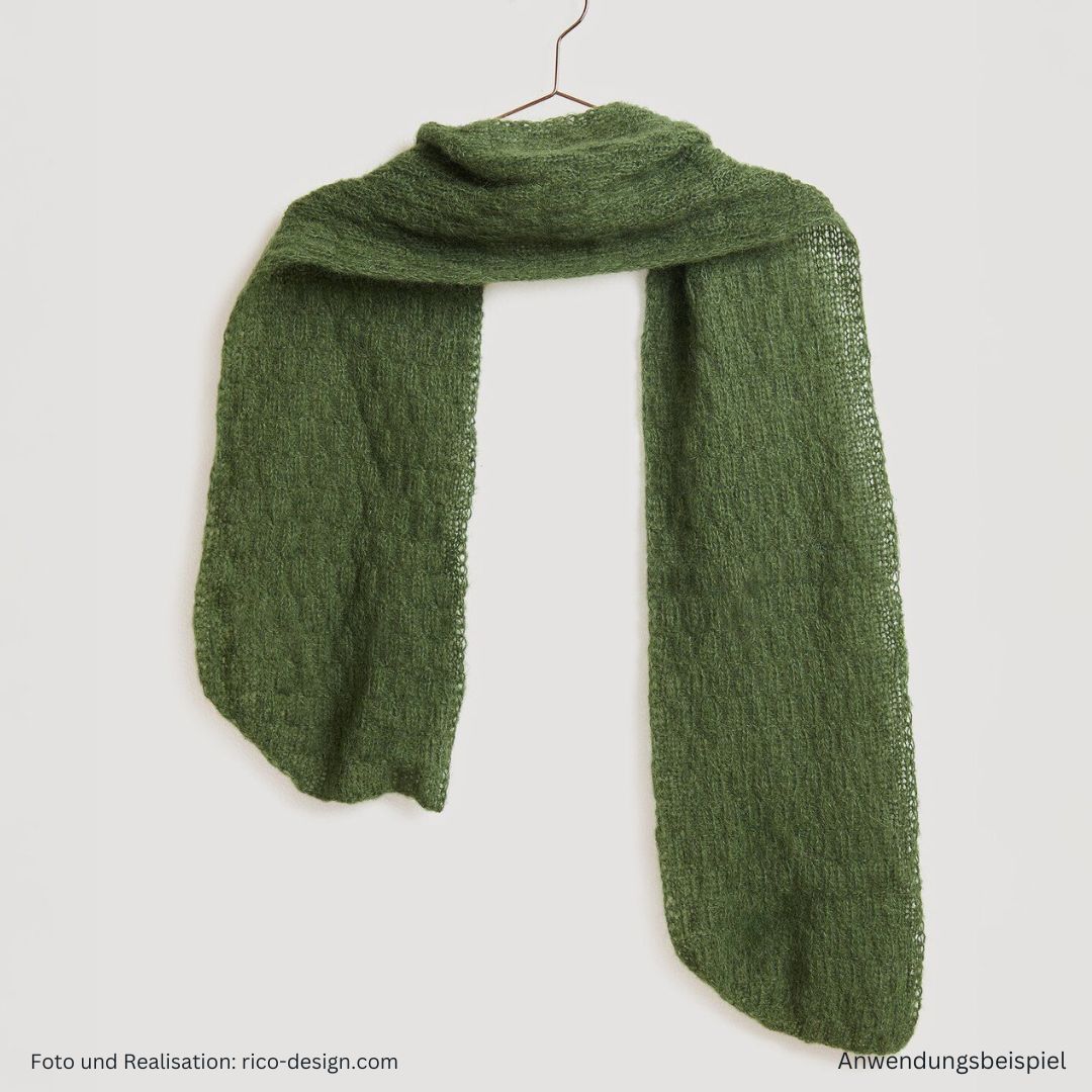 Luxury Alpaca Cotton Fusion Alpakawolle Baumwolle Muster Schal oliv
