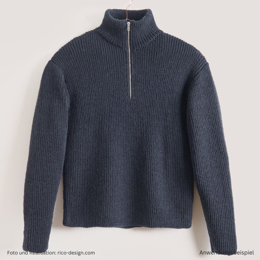 Made by Me Men Nr 3 Strickanleitung Pulli Troyer mit Reißverschluss marine
