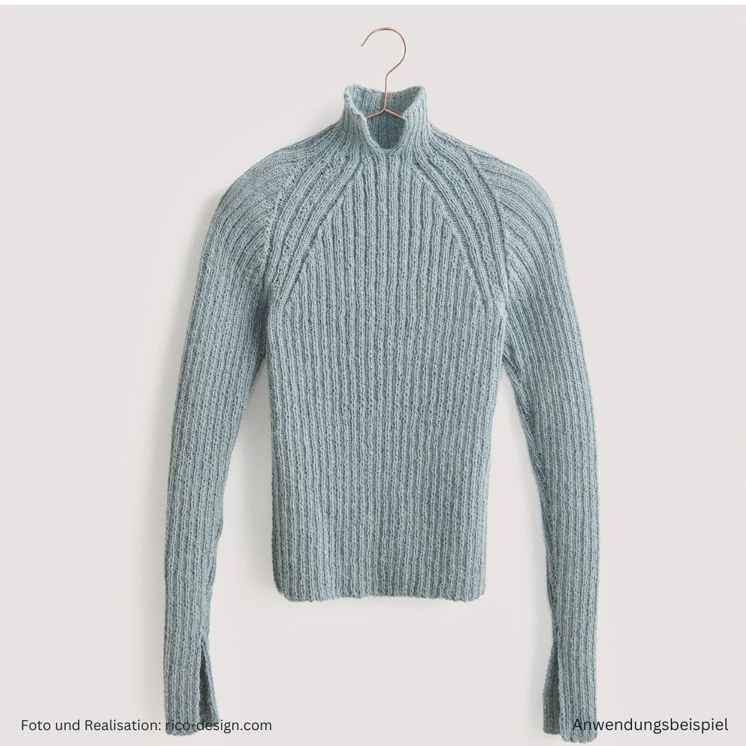 Anleitungsheft zum Stricken Luxury Knits Premium Natural Fibres - Pulli mit Kragen in eisblau