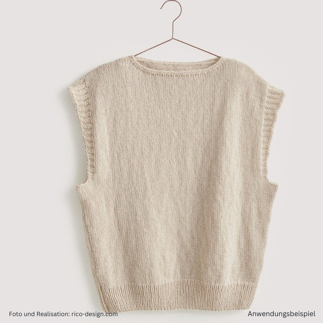 Anleitungsheft zum Stricken Luxury Knits Premium Natural Fibres - Pullunder in wollweiß