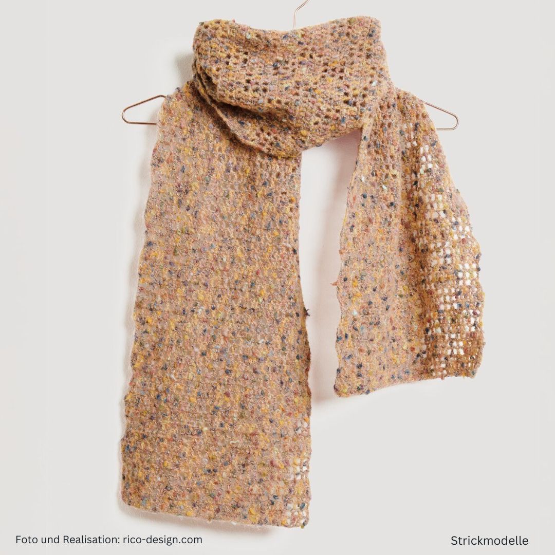 Lovewool Nr. 21 Häkelanleitung Schal apricot Neps