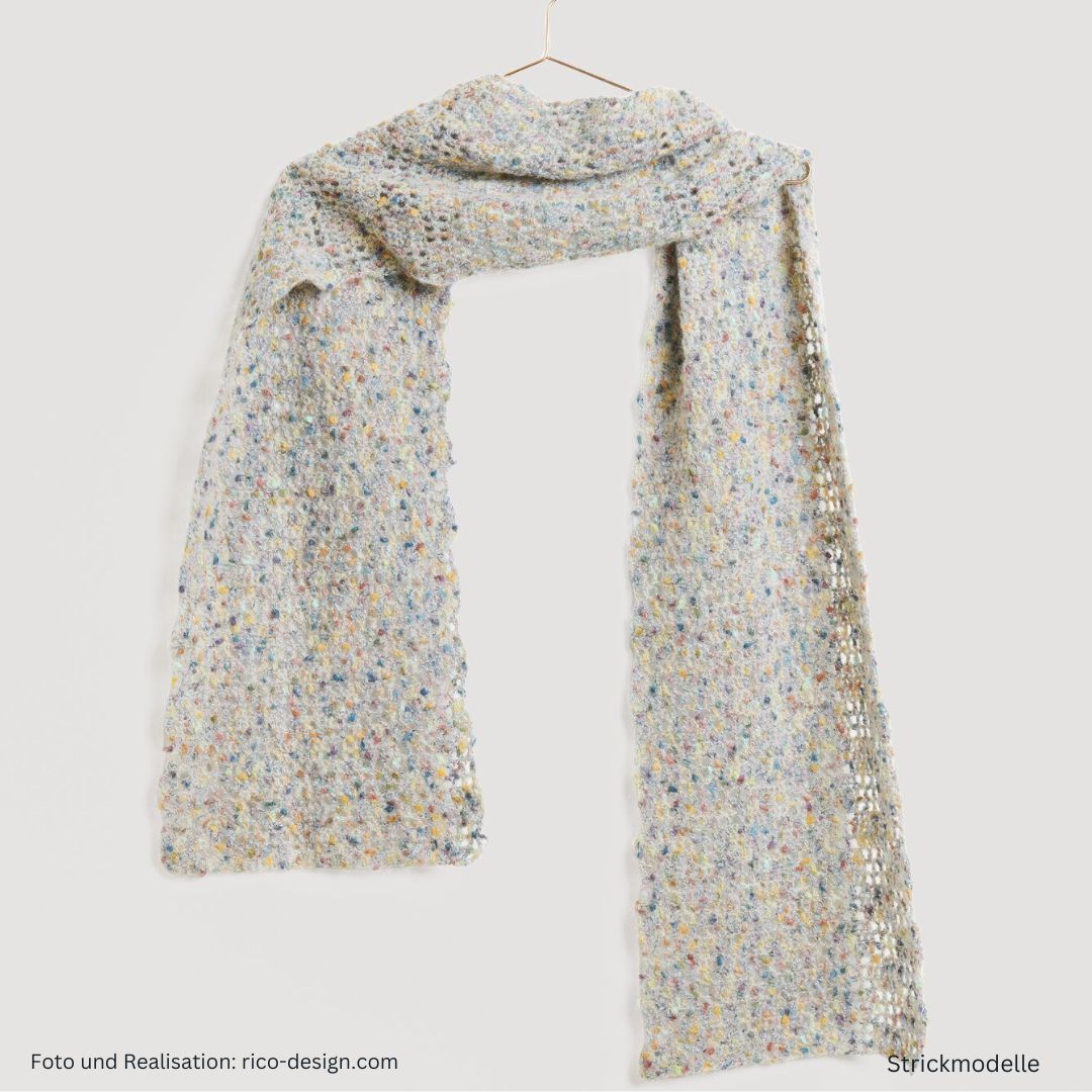 Lovewool Nr. 21 Häkelanleitung Schal creme Alpaka Neps