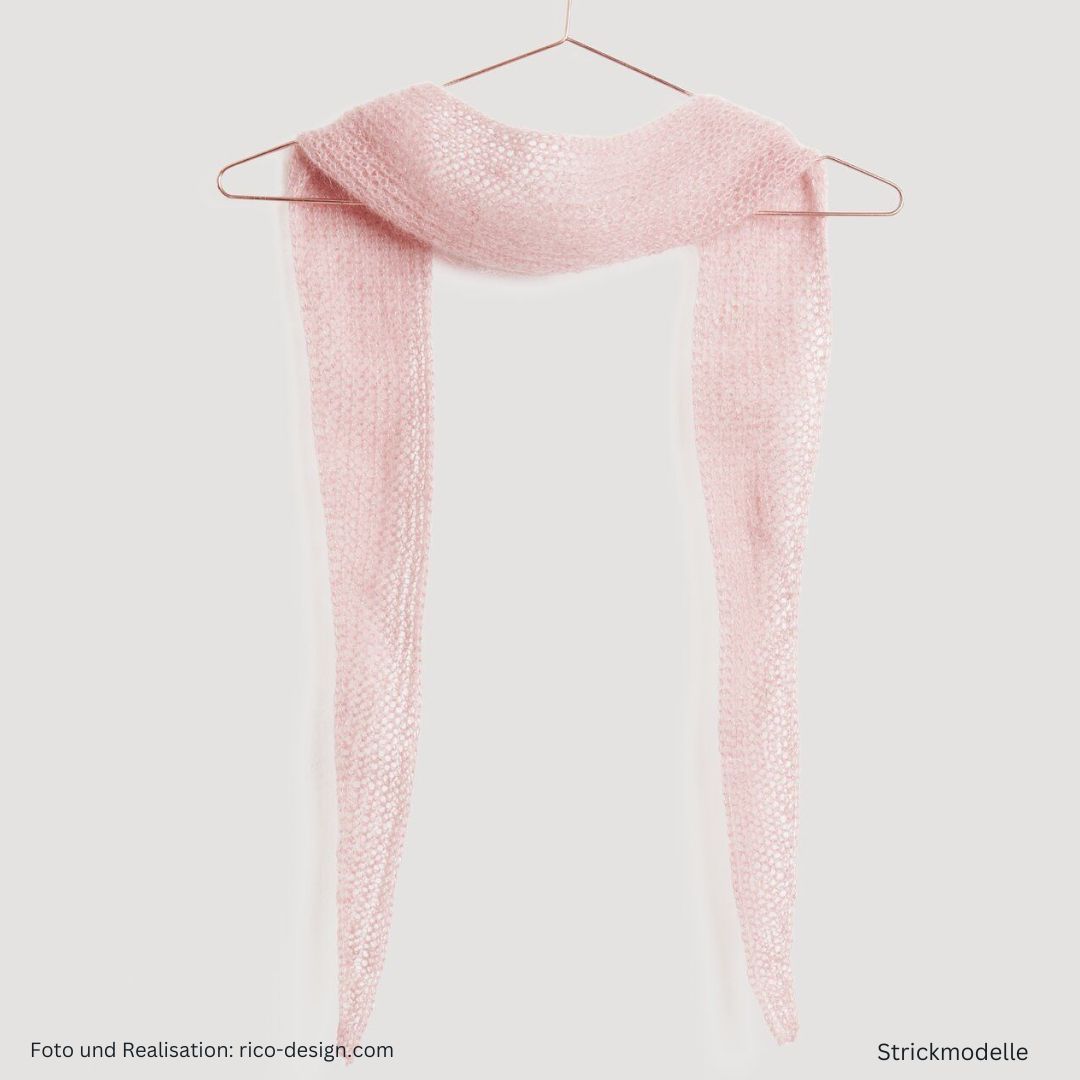 Lovewool Nr. 21 Strickanleitung Dreiecksschal in rosa