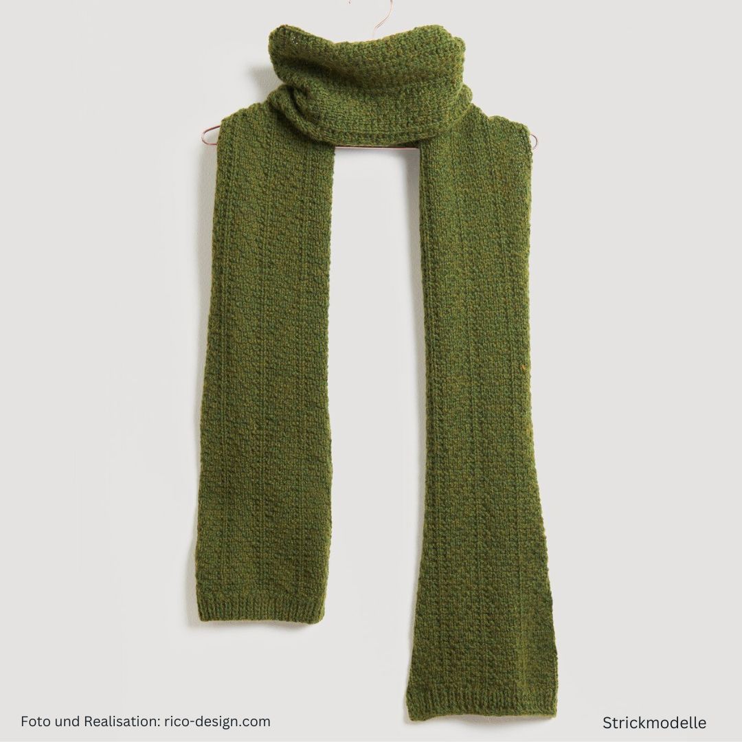 Lovewool Nr. 21 Strickanleitung Schal in oliv