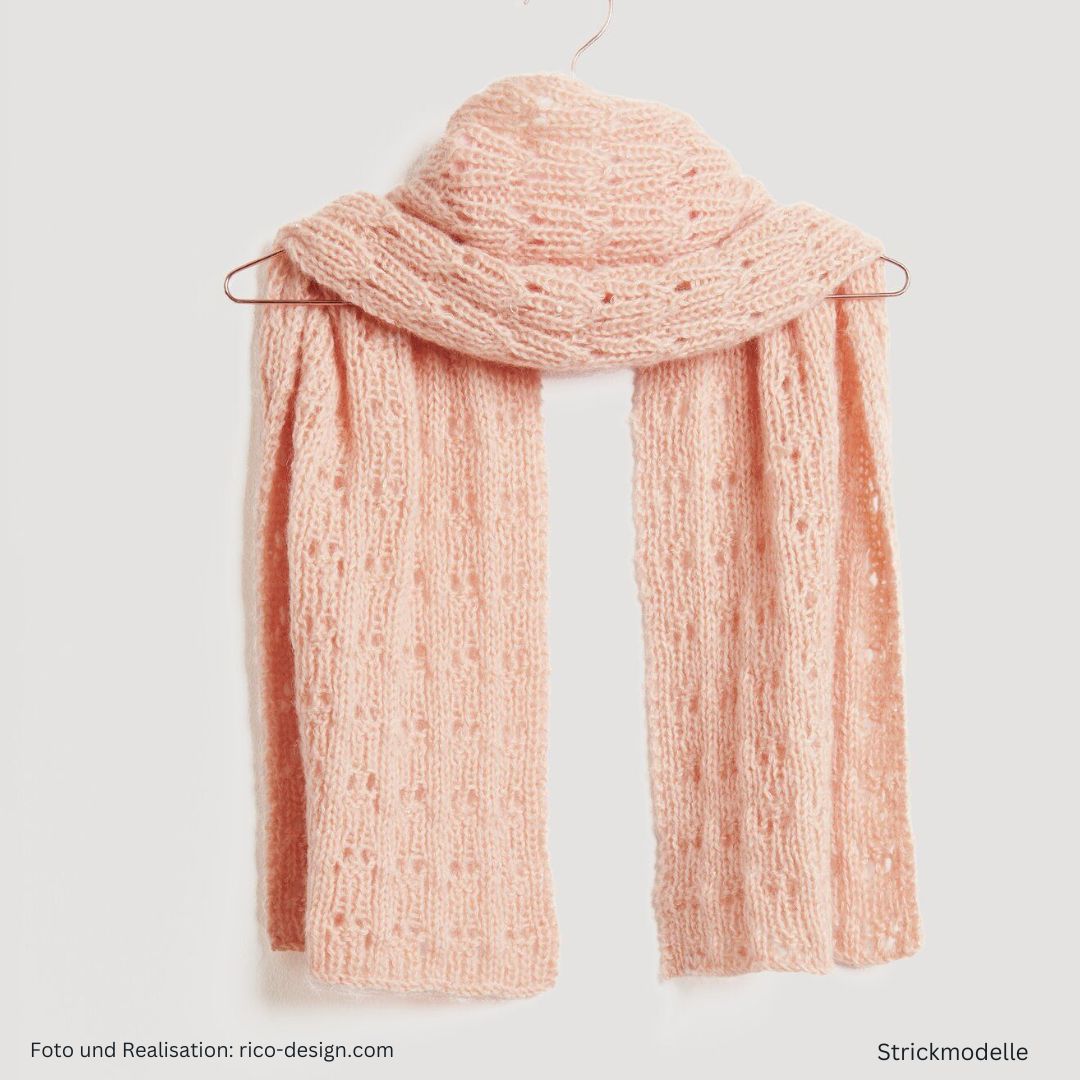Lovewool Nr. 21 Strickanleitung Schal in rosa