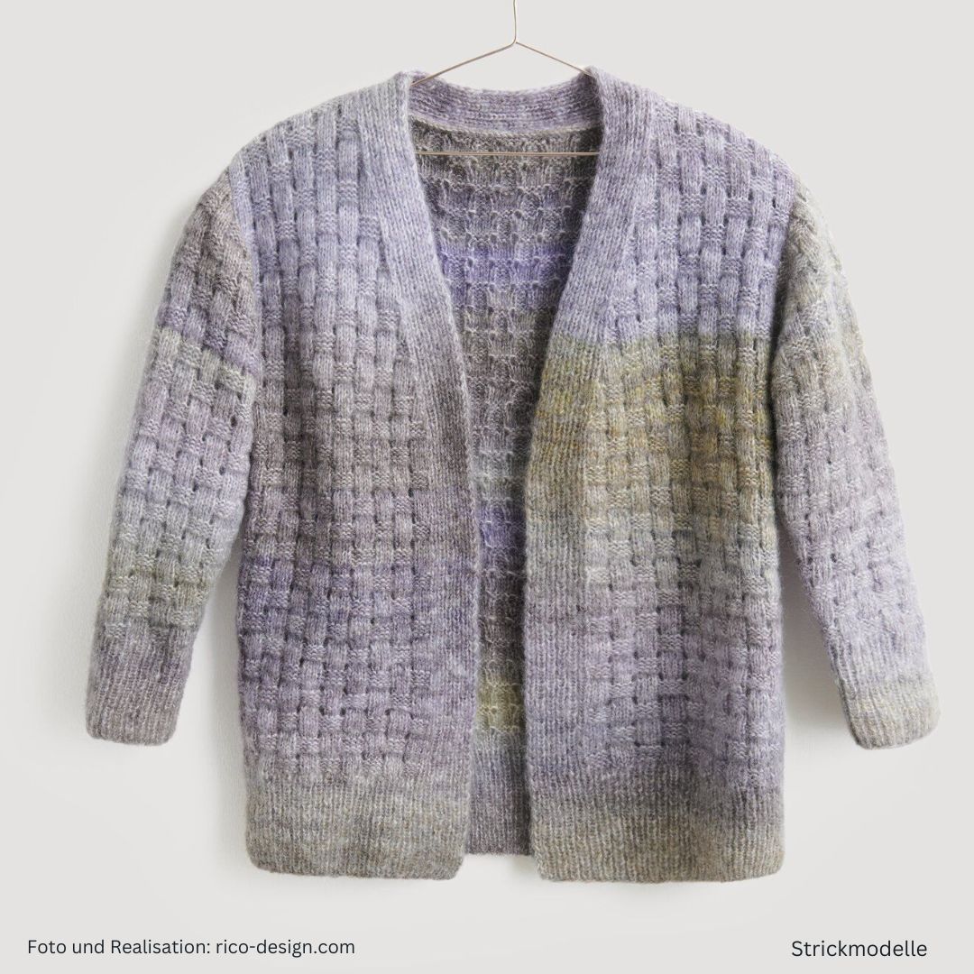 Lovewool Nr. 21 Strickanleitung Weste mit Netzmuster 