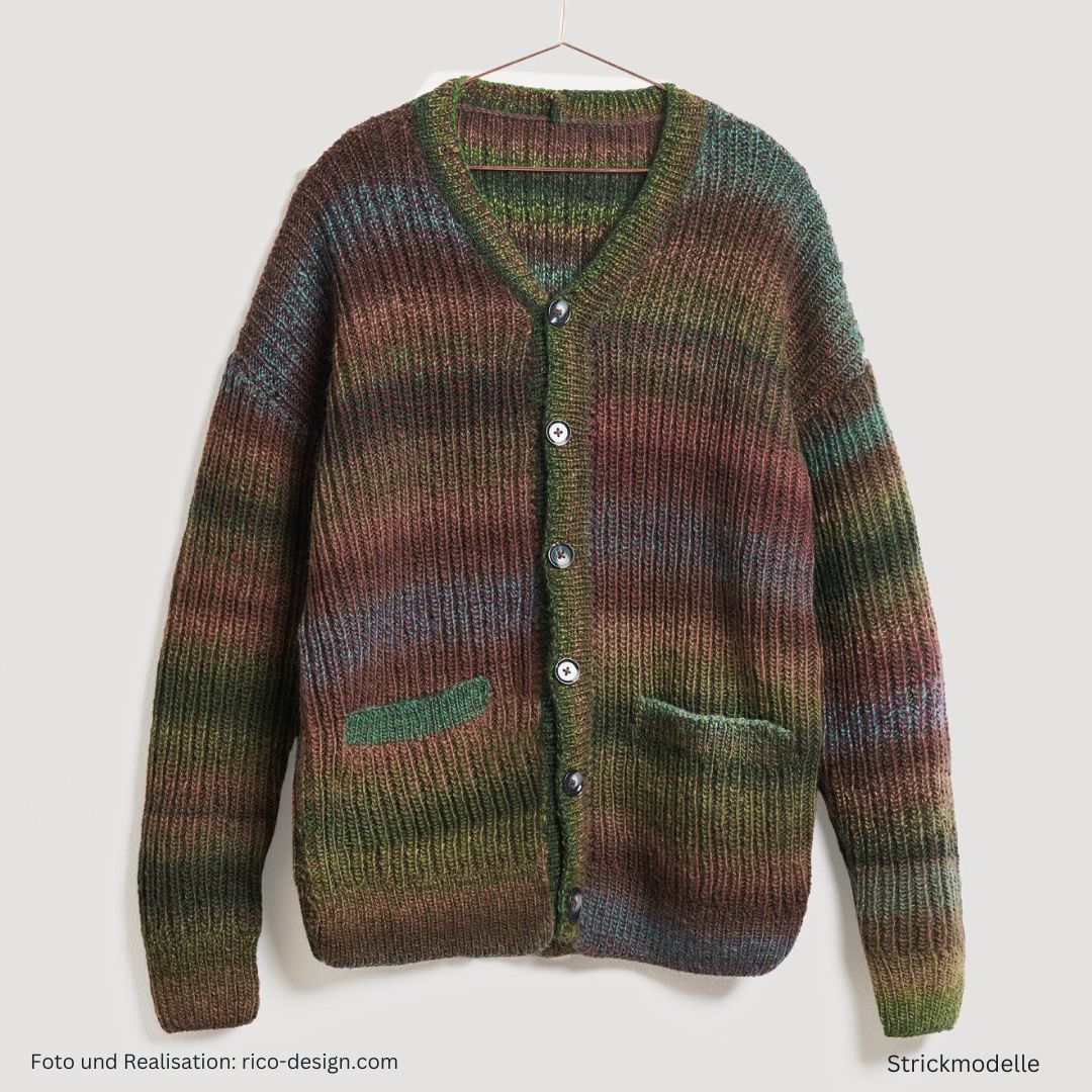 Lovewool Nr. 21 Strickanleitung Weste in Erdfarben mit Knopfleiste