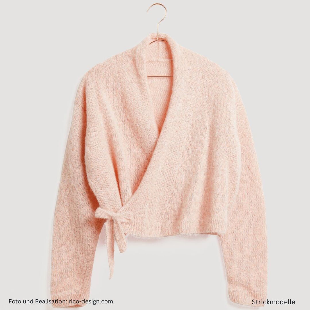 Lovewool Nr. 21 Strickanleitung Weste zum Wickeln in rosa