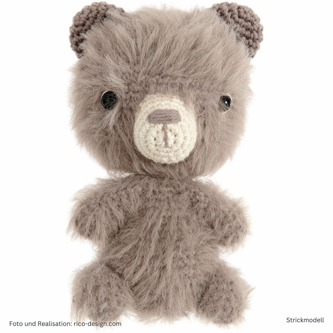 Ricorumi Furry Furry 25g 175m Flauschgarn Beilaufgarn Modell Bär gehäkeltes Muster