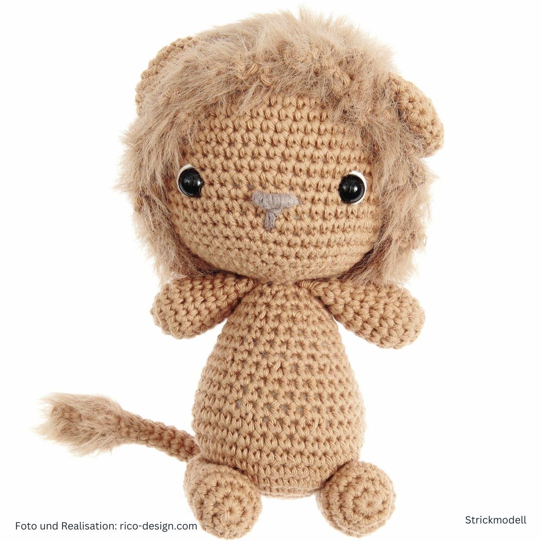 Ricorumi Furry Furry 25g 175m Flauschgarn Beilaufgarn Modell Löwe gehäkeltes Muster