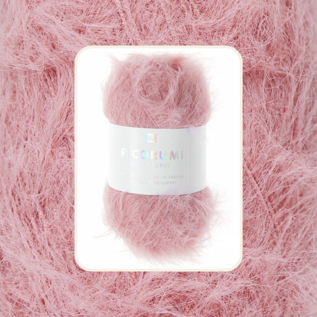 Ricorumi Furry Furry 25g 175m Flauschgarn Beilaufgarn Farbe 003 koralle zum Häkeln und Stricken