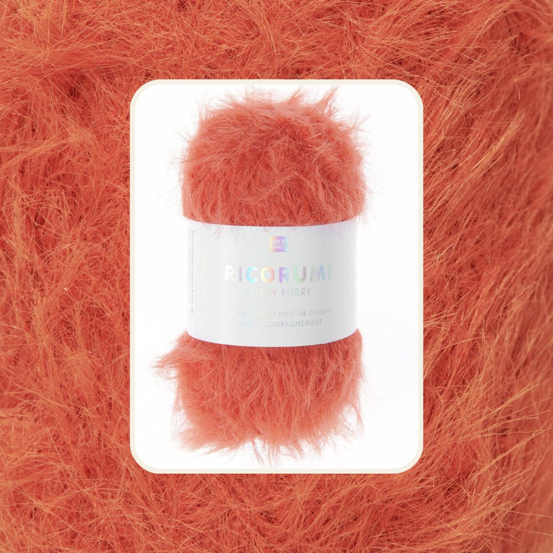 Ricorumi Furry Furry 25g 175m Flauschgarn Beilaufgarn Farbe 004 fuchs zum Häkeln und Stricken