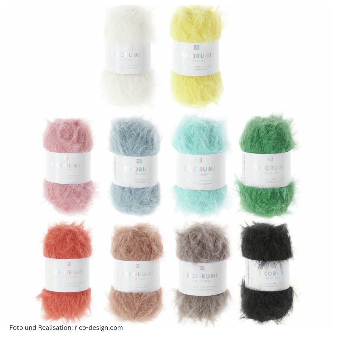 Ricorumi Furry Furry 25g 175m Flauschgarn Beilaufgarn 10 Farben als Farbauswahl