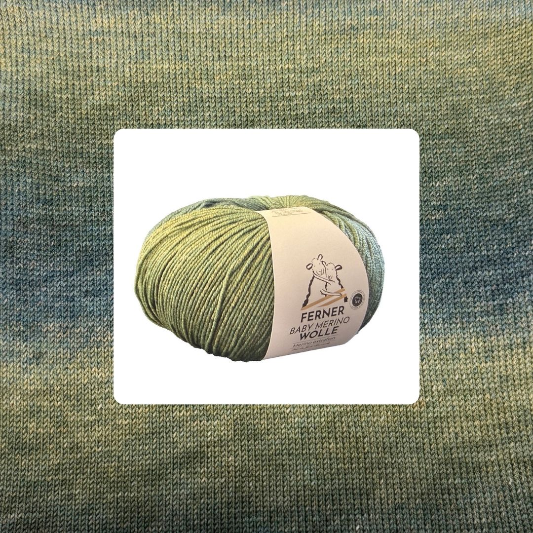 Baby Merinowolle 100g 320m Verlaufsfarben Nr. 13 in Regenbogen grün Tönen zum Stricken und Häkeln