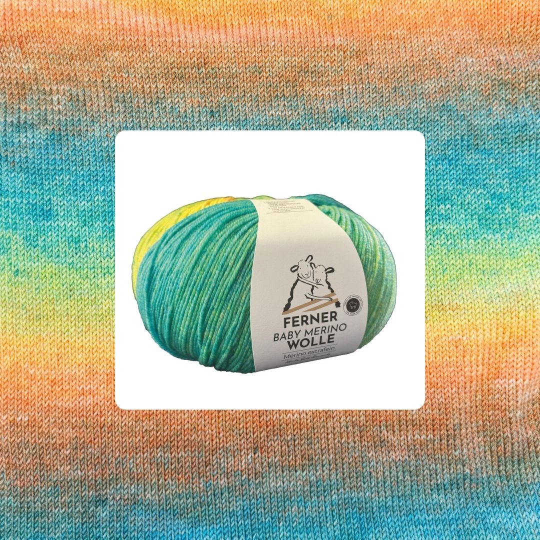 Baby Merinowolle 100g 320m Verlaufsfarben Nr. 18 in Regenbogen fresh summer Stricken und Häkeln