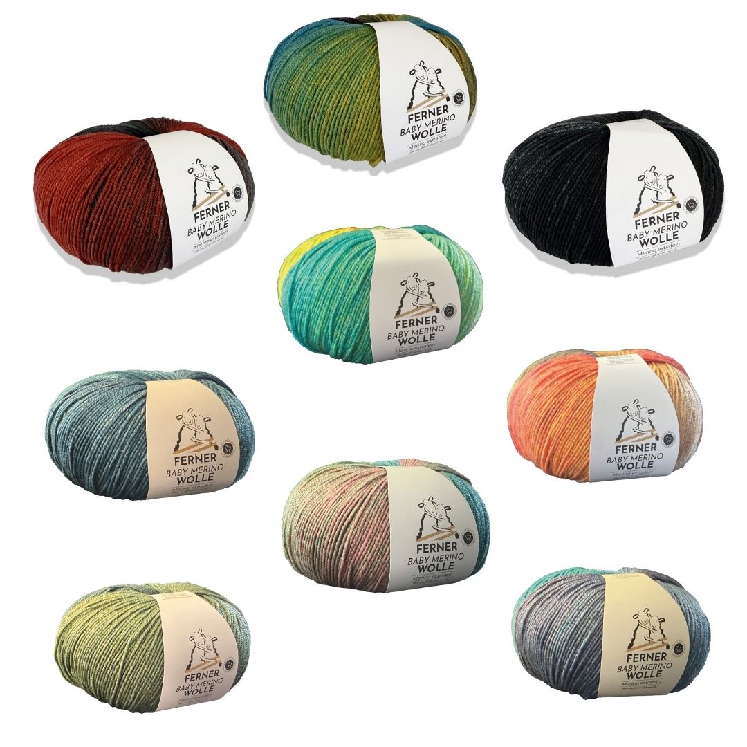 Baby Merinowolle 100g 320m Verlaufsfarben zum Stricken und Häkeln Farbauswahl