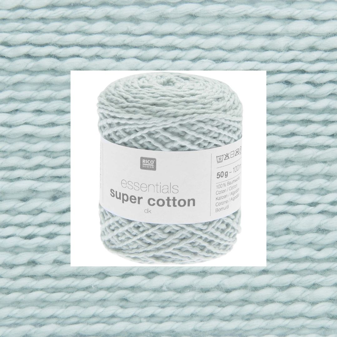 Essentials Super Cotton 50g 100% Baumwolle Knäuel und Strukturgarn Farbe 019 mint