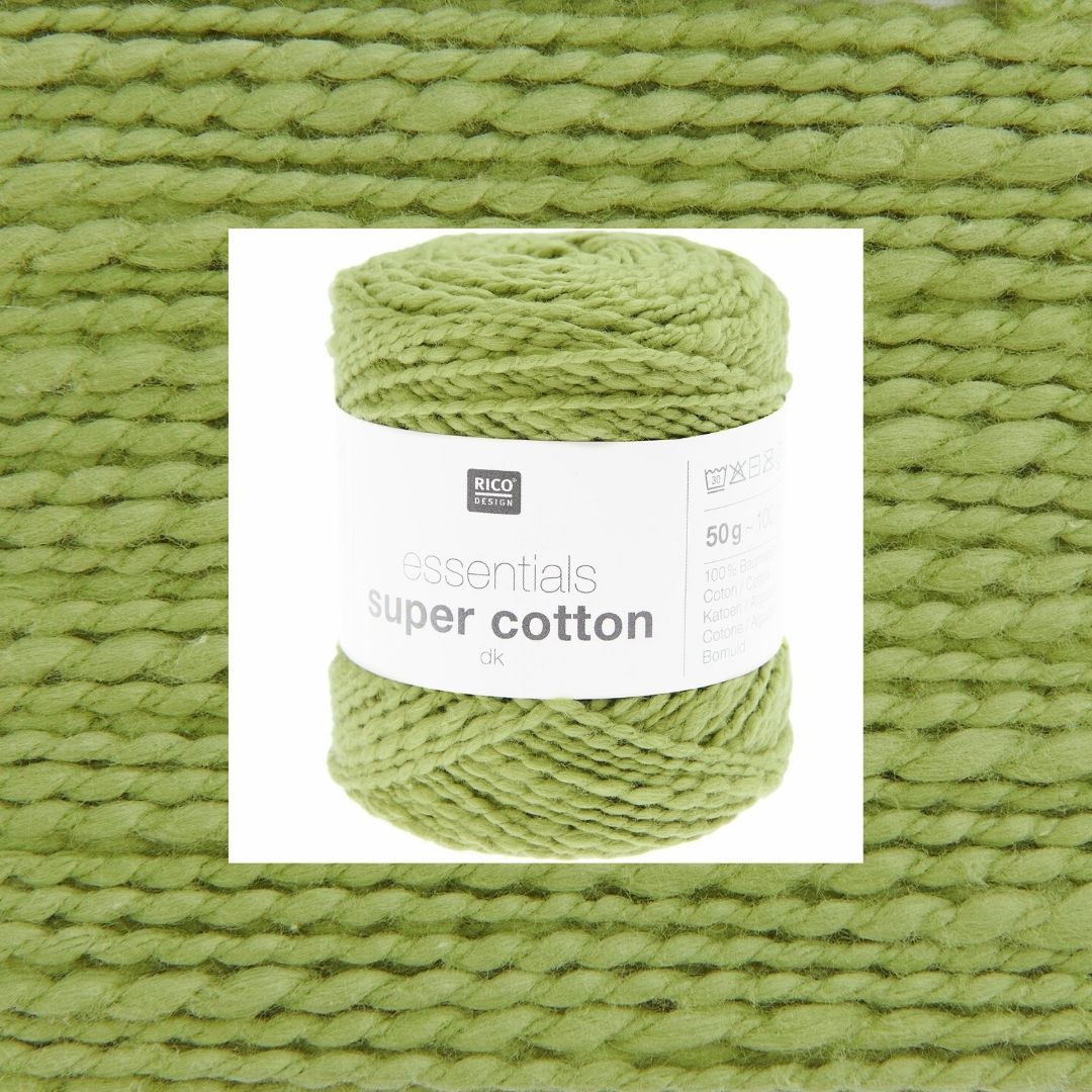 Essentials Super Cotton 50g 100% Baumwolle Knäuel und Strukturgarn Farbe 025 oliv