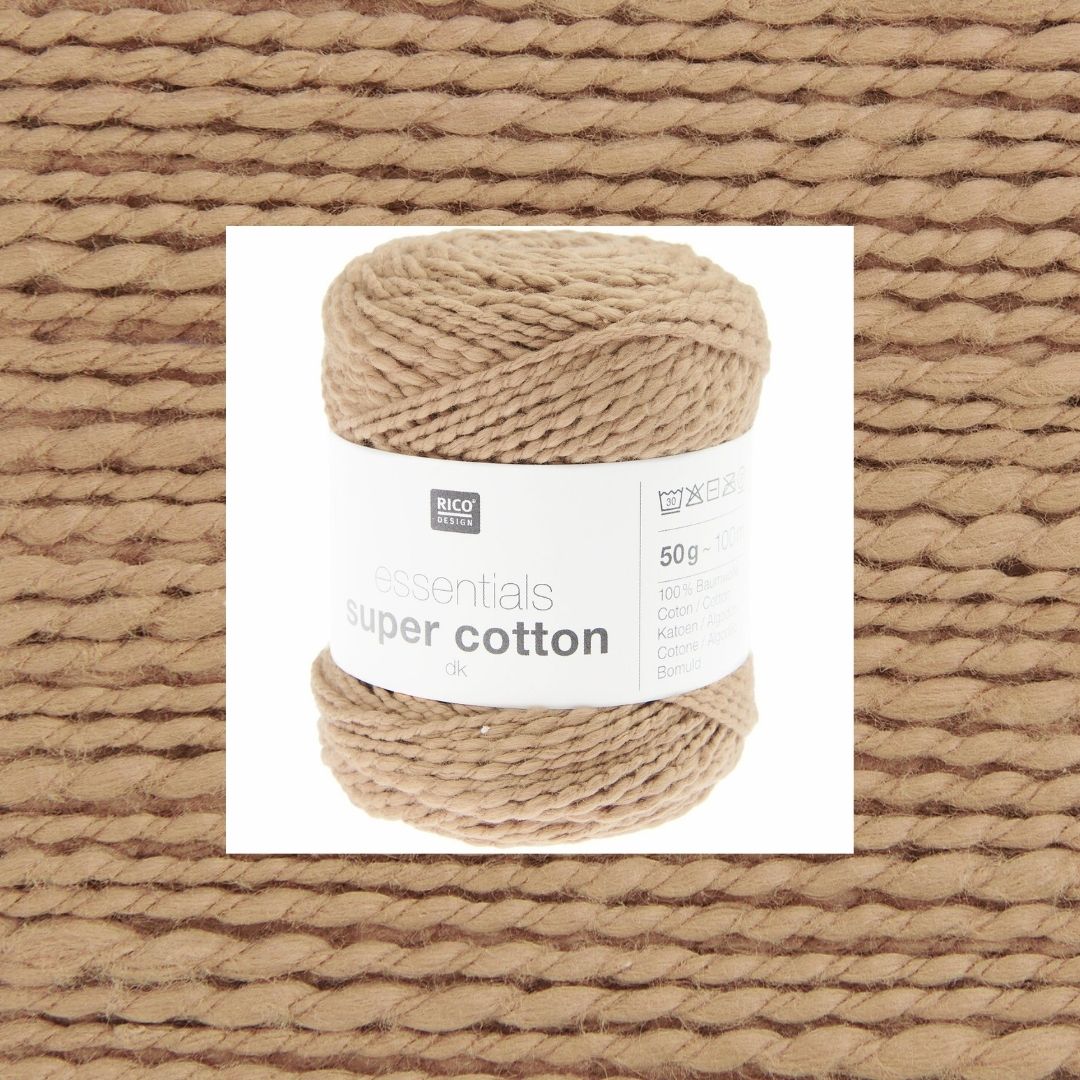 Essentials Super Cotton 50g 100% Baumwolle Knäuel und Strukturgarn Farbe 024 nougat