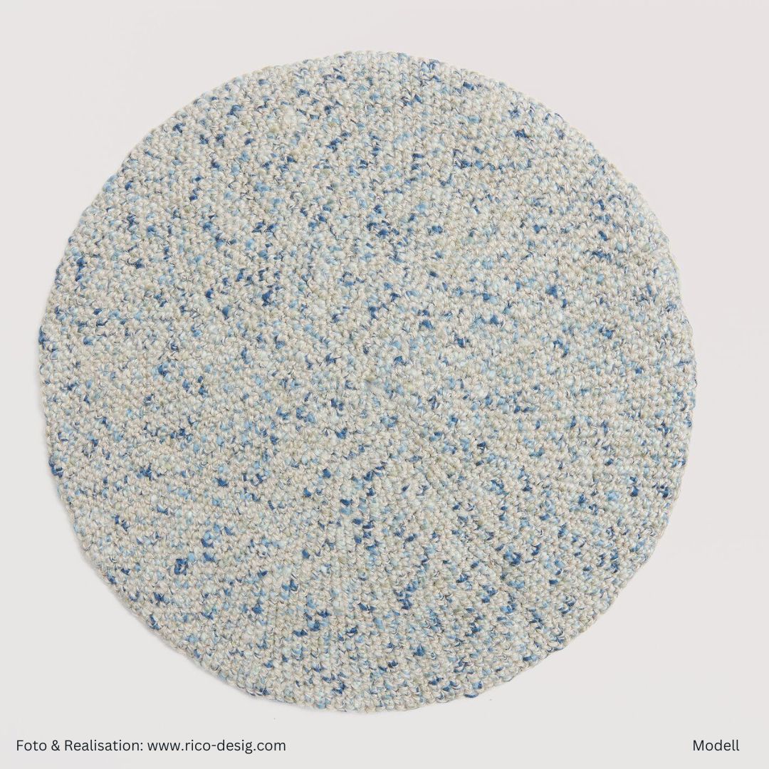 Creative Hey Jute Jutegarn 100g 130m Muster Platzdeckchen rund Farbe aqua