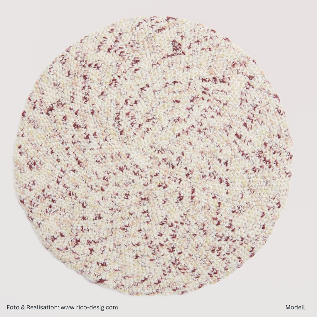 Creative Hey Jute Jutegarn 100g 130m Muster Platzdeckchen rund Farbe berries