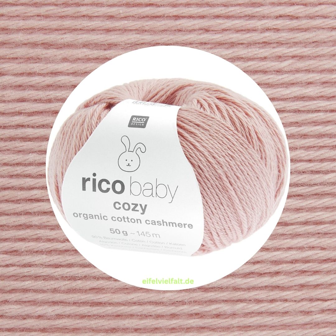 Cozy organic cashmere 50g 145m rico Baby Farbe 010 blush
