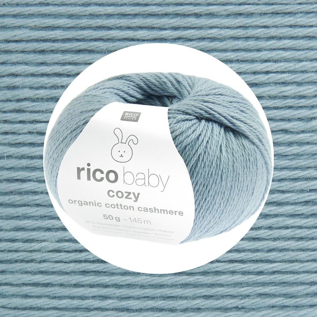 Cozy organic cashmere 50g 145m rico Baby Farbe 013 taubenblau 