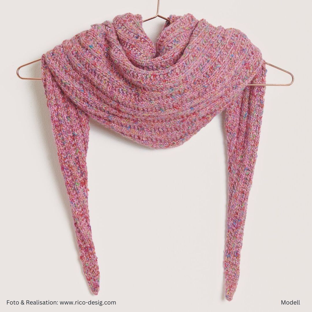 Schultertuch in pink aus Fashion Fun Alpaca Cotton Blend aran 50g 120m Strick- und Häkelgarn mit Lochmuster